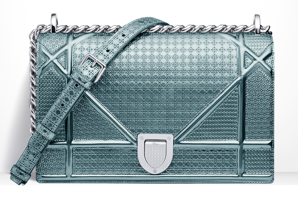 Christian-Dior-Diorama-Blue-Metallic-Mini-Cannage-Bag