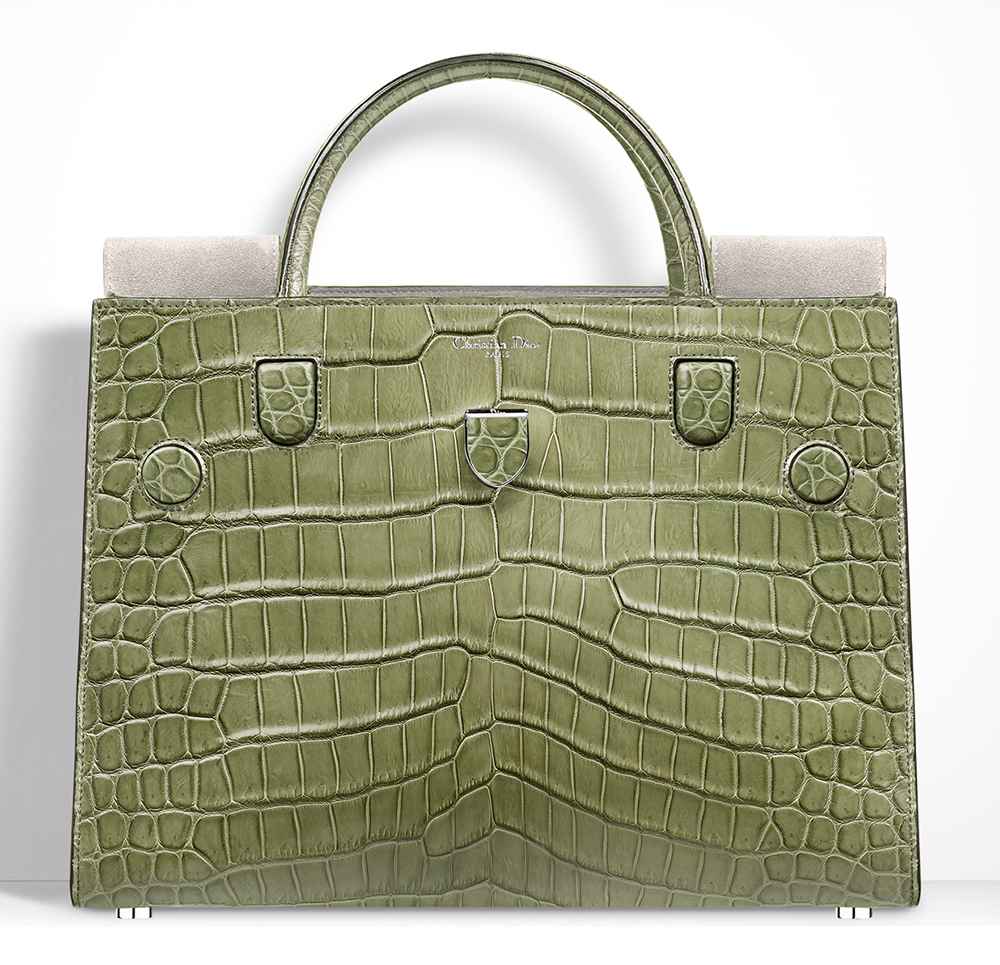 Christian-Dior-Diorever-Crocodile-Bag-Olive-Green