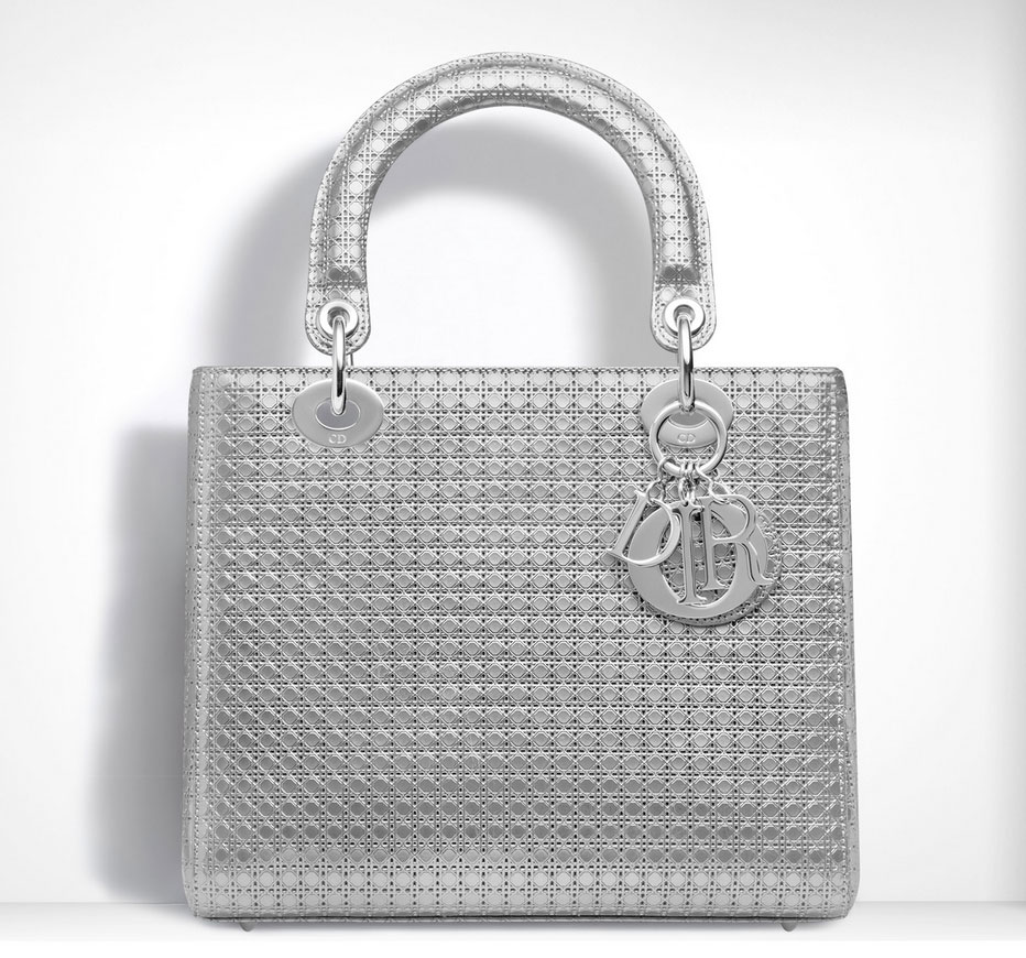 Dior-Lady-Dior-Bag-Perforated-Silver-Leather
