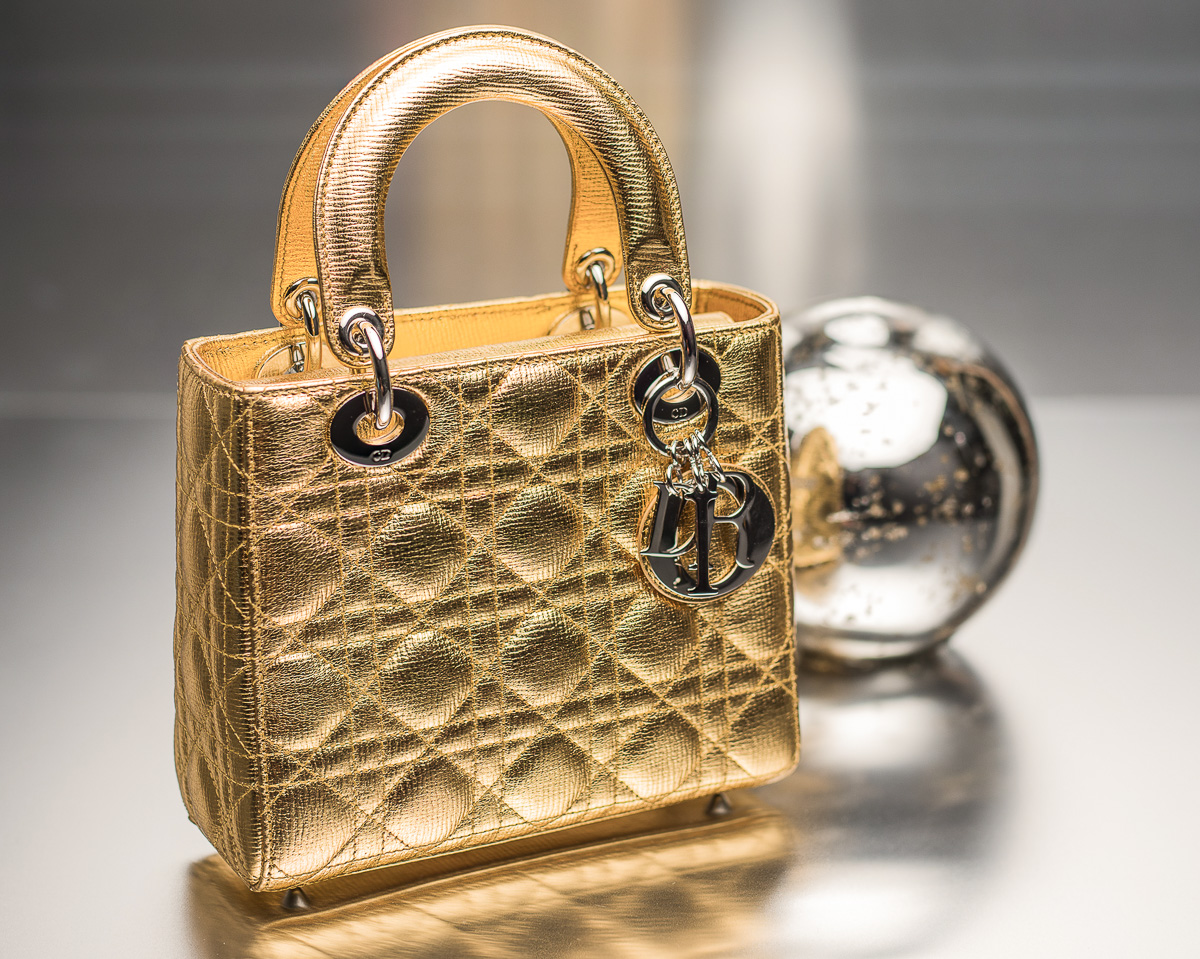 Lady Dior Bag in Gold-Tone Grained Leather - ,450